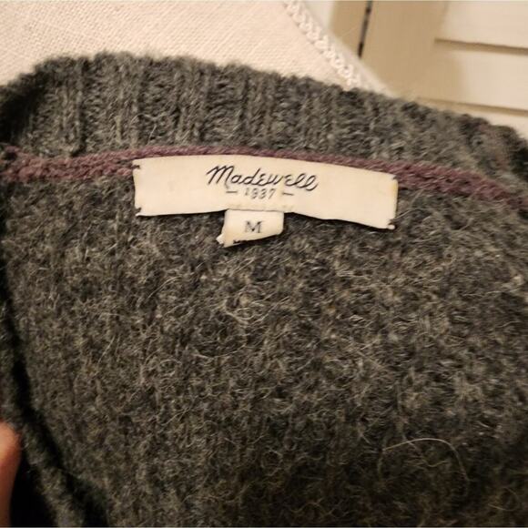 MADEWELL COLOR BLOCK TAN/GRAY ALPACA BLEND SWEATER SIZE MED - Picture 5 of 6